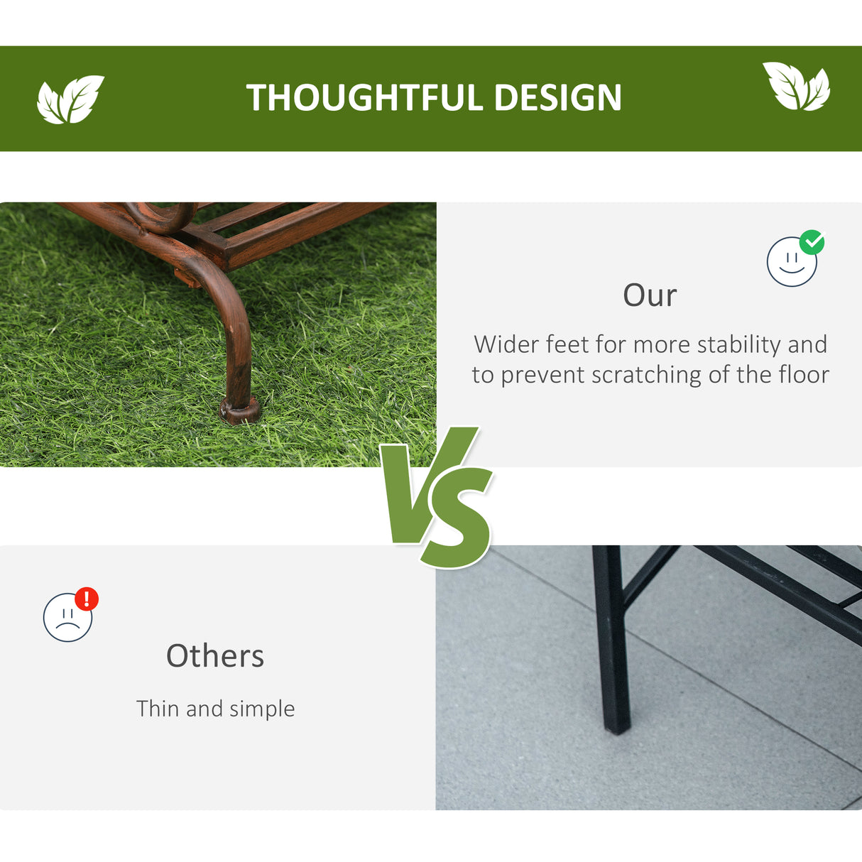 Metal 3 Tier Folding Plant Stand 60.5cm Wide - Velmora