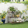 Metal 3 Tier Folding Plant Stand 60.5cm Wide - Velmora