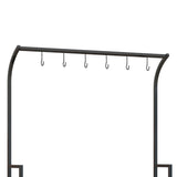 Metal 3 Tier Plant Stand 110cm Wide With Hanging Hooks - Velmora