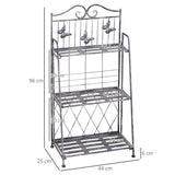 Metal 3 Tier Plant Stand 44cm Wide - Velmora