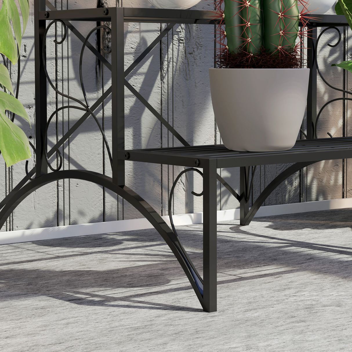 Metal 3 Tier Plant Stand 60cm Wide - Velmora