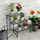 Metal 3 Tier Plant Stand 60cm Wide - Velmora
