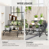 Metal 3 Tier Plant Stand 60cm Wide - Velmora