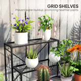 Metal 3 Tier Plant Stand 60cm Wide - Velmora