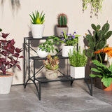 Metal 3 Tier Plant Stand 60cm Wide - Velmora