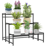 Metal 3 Tier Plant Stand 75cm Wide - Velmora