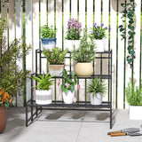Metal 3 Tier Plant Stand 75cm Wide - Velmora