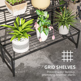 Metal 3 Tier Plant Stand 75cm Wide - Velmora