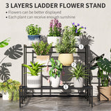 Metal 3 Tier Plant Stand 75cm Wide - Velmora