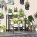 Metal 3 Tier Plant Stand 75cm Wide - Velmora