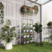 Metal 3 Tier Plant Stand 75cm Wide With Hanging Hooks - Velmora