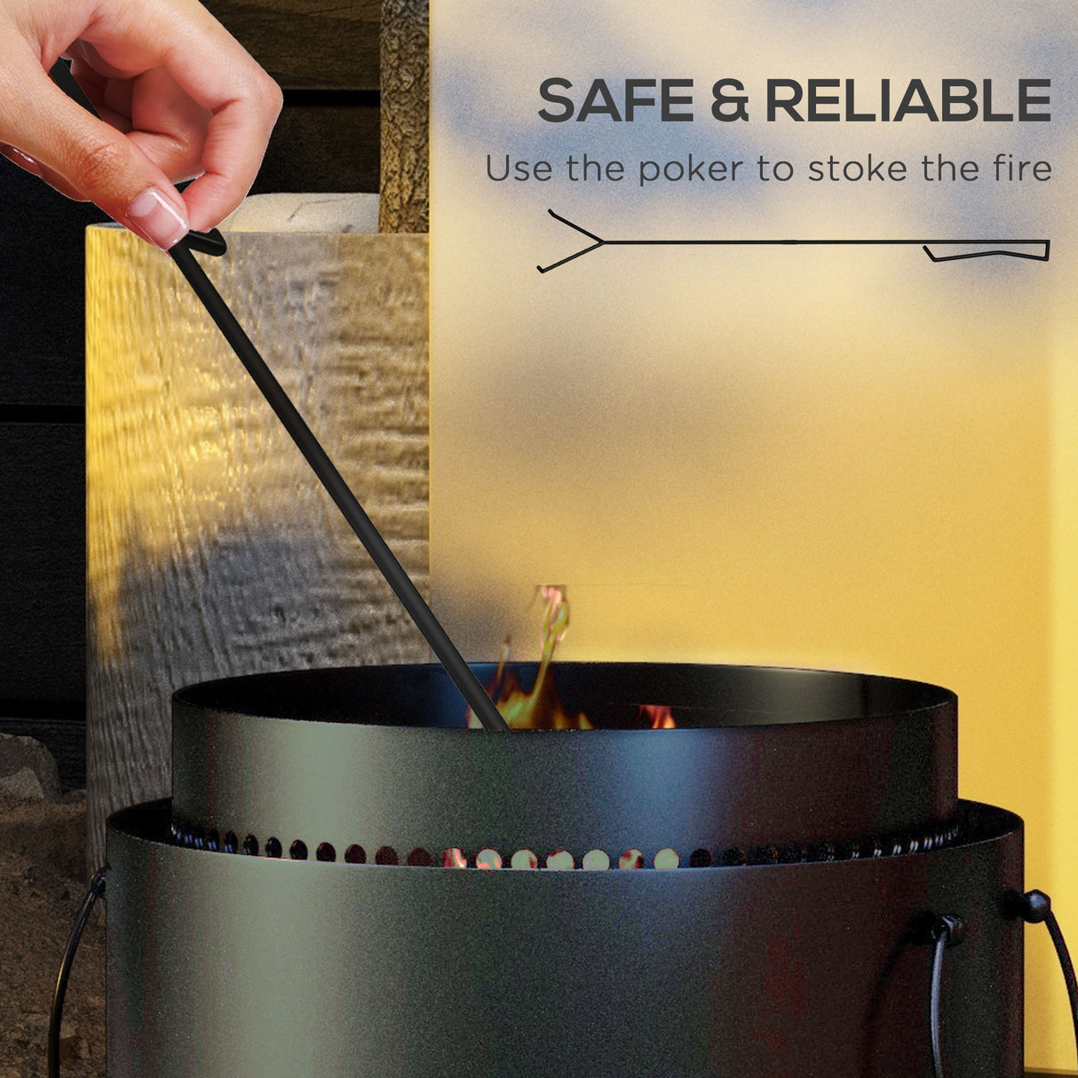 Metal 37cm Portable Wood Burning Smokeless Fire Pit With Ash Catcher - Velmora