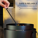 Metal 37cm Portable Wood Burning Smokeless Fire Pit With Ash Catcher - Velmora