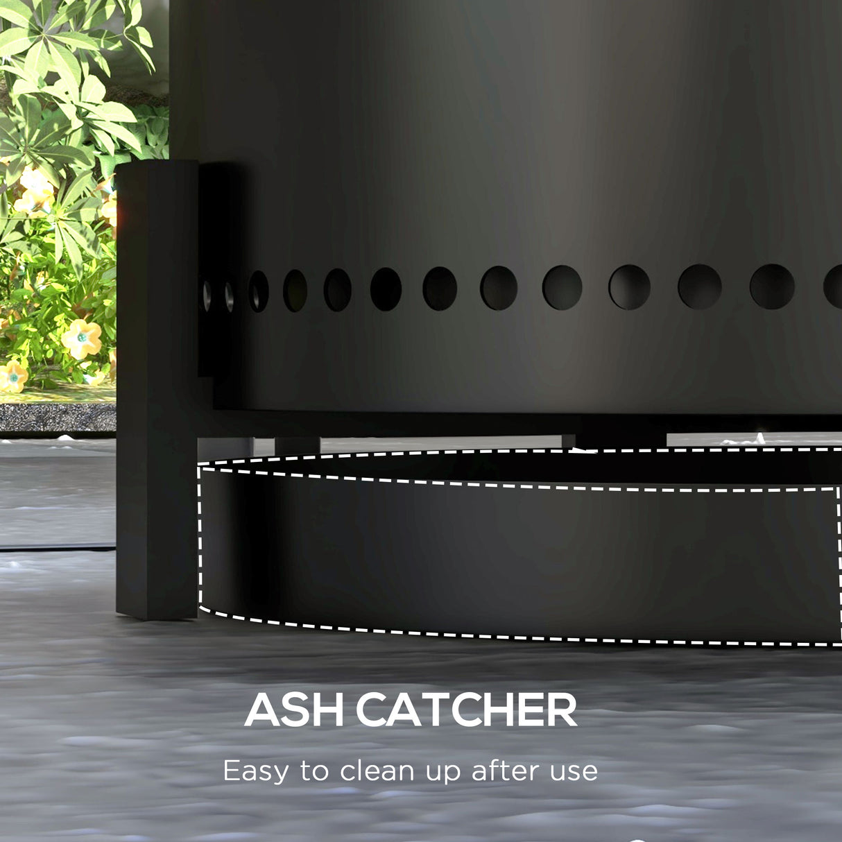 Metal 37cm Portable Wood Burning Smokeless Fire Pit With Ash Catcher - Velmora