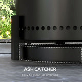 Metal 37cm Portable Wood Burning Smokeless Fire Pit With Ash Catcher - Velmora