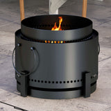 Metal 37cm Portable Wood Burning Smokeless Fire Pit With Ash Catcher - Velmora