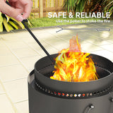 Metal 37cm Portable Wood Burning Smokeless Fire Pit With Ash Catcher - Velmora