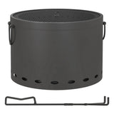 Metal 38cm Portable Wood Burning Smokeless Fire Pit With Spark Screen And Poker - Velmora