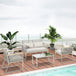 Metal 4 Pieces Garden Sofa Set With Rectangular Coffee Table - Velmora