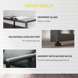 Metal 4 Pieces Garden Sofa Set With Rectangular Coffee Table - Velmora