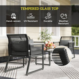 Metal 4 Pieces Garden Sofa Set With Rectangular Coffee Table - Velmora