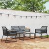 Metal 4 Pieces Garden Sofa Set With Rectangular Coffee Table - Velmora