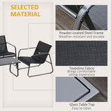Metal 4 Seater Minimalistic Garden Sofa Set With Glass Top Coffee Table - Velmora