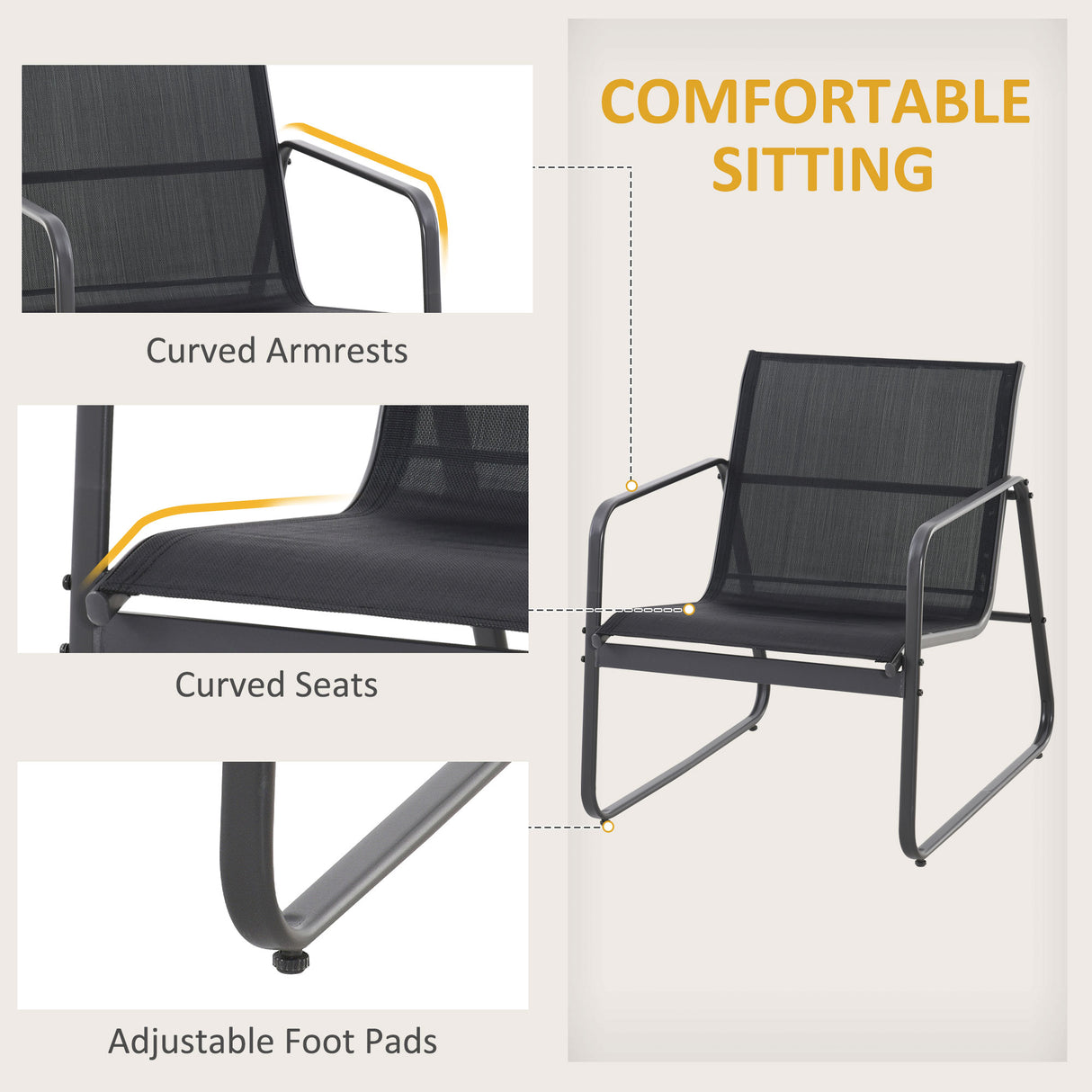 Metal 4 Seater Minimalistic Garden Sofa Set With Glass Top Coffee Table - Velmora