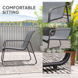 Metal 4 Seater Minimalistic Garden Sofa Set With Glass Top Coffee Table - Velmora