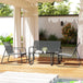 Metal 4 Seater Minimalistic Garden Sofa Set With Glass Top Coffee Table - Velmora