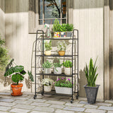 Metal 4 Tier Plant Stand 67cm Wide With- Velmora