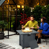 Metal 40,000 BTU Propane Gas Smokeless Square Fire Pit Table With Burner - Velmora