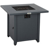 Metal 40,000 BTU Propane Gas Smokeless Square Fire Pit Table With Burner - Velmora