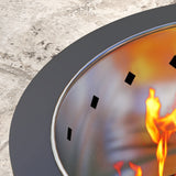 Metal 45cm Portable Wood Burning Smokeless Round Garden Fire Pit With Poker - Velmora
