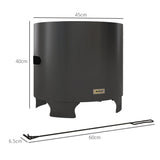 Metal 45cm Portable Wood Burning Smokeless Round Garden Fire Pit With Poker - Velmora