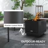 Metal 48 cm Portable Wood Burning Square Smokeless Fire Pit With Poker - Velmora
