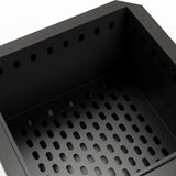 Metal 48 cm Portable Wood Burning Square Smokeless Fire Pit With Poker - Velmora