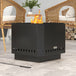 Metal 48 cm Portable Wood Burning Square Smokeless Fire Pit With Poker - Velmora