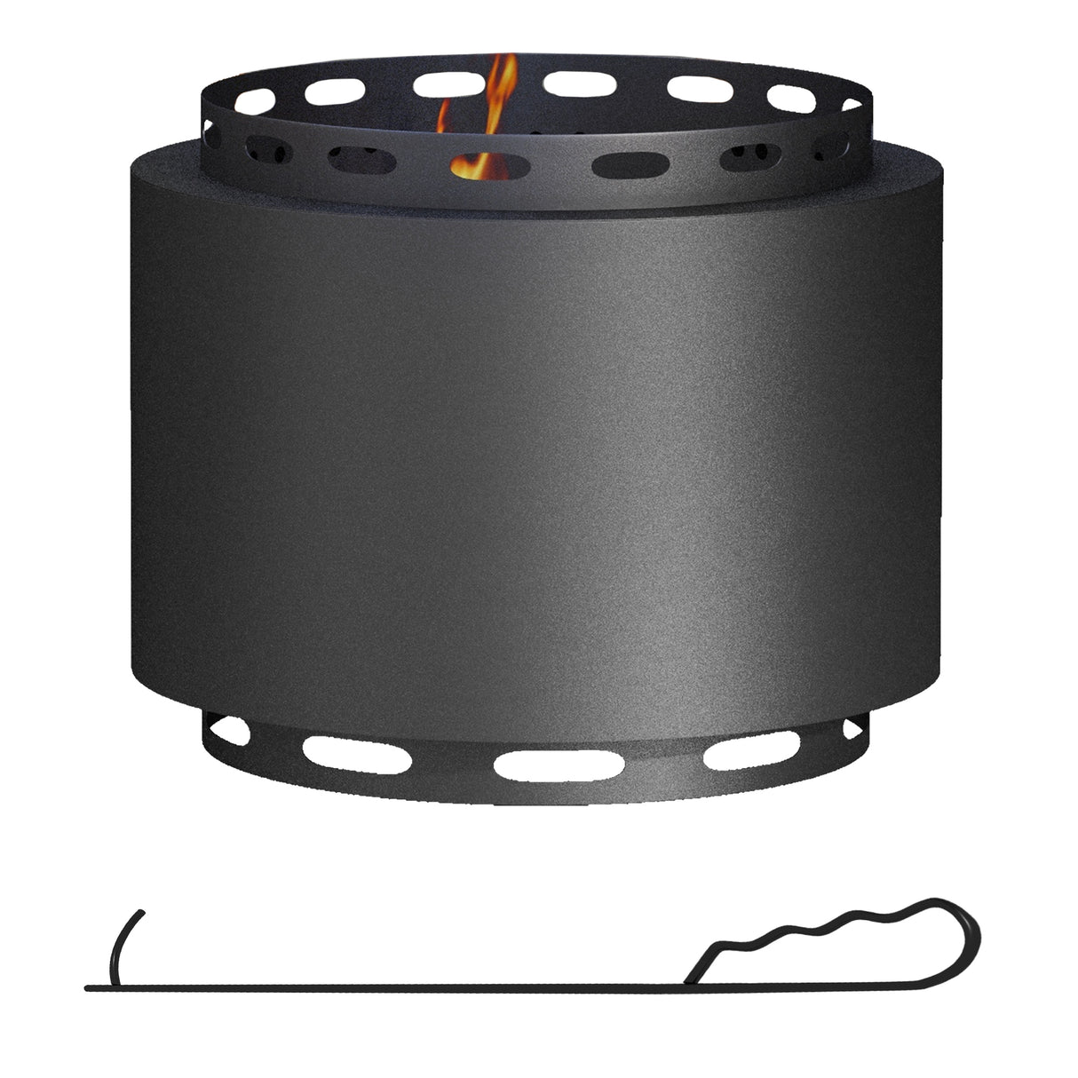 Metal 48.5cm Portable Wood Burning Smokeless Fire Pit With Poker - Velmora