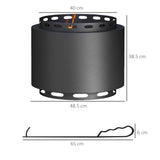Metal 48.5cm Portable Wood Burning Smokeless Fire Pit With Poker - Velmora