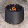 Metal 48.5cm Portable Wood Burning Smokeless Fire Pit With Poker - Velmora