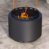 Metal 48.5cm Portable Wood Burning Smokeless Fire Pit With Poker - Velmora