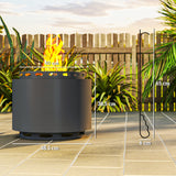 Metal 48.5cm Portable Wood Burning Smokeless Fire Pit With Poker - Velmora