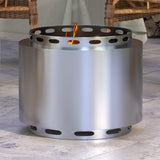 Metal 48.5cm Portable Wood Burning Smokeless Fire Pit With Poker - Velmora