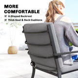 Metal 5 Pieces Square Garden Dining Set With Stackable Chairs And Cushions - Velmora