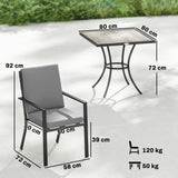 Metal 5 Pieces Square Garden Dining Set With Stackable Chairs And Cushions - Velmora