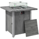 Metal 50,000 BTU Gas Fire Pit Table 71cm With Cover and Glass Screen - Velmora