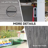 Metal 50,000 BTU Gas Fire Pit Table With Cover and Glass Screen - Velmora