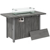 Metal 50,000 BTU Gas Fire Pit Table With Cover and Glass Screen - Velmora