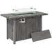 Metal 50,000 BTU Gas Fire Pit Table With Cover and Glass Screen - Velmora